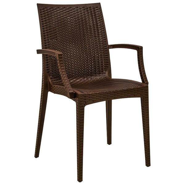 Kd Americana 35 x 16 in. Weave Mace Indoor & Outdoor Chair with Arms, Brown KD3039913